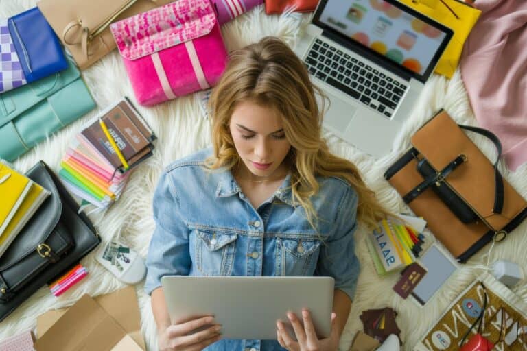 Kobiety korzystają z urządzeń cyfrowych do zakupów internetowych